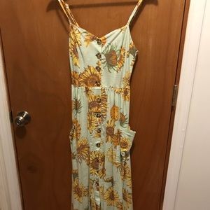 Linen sunflower dress
